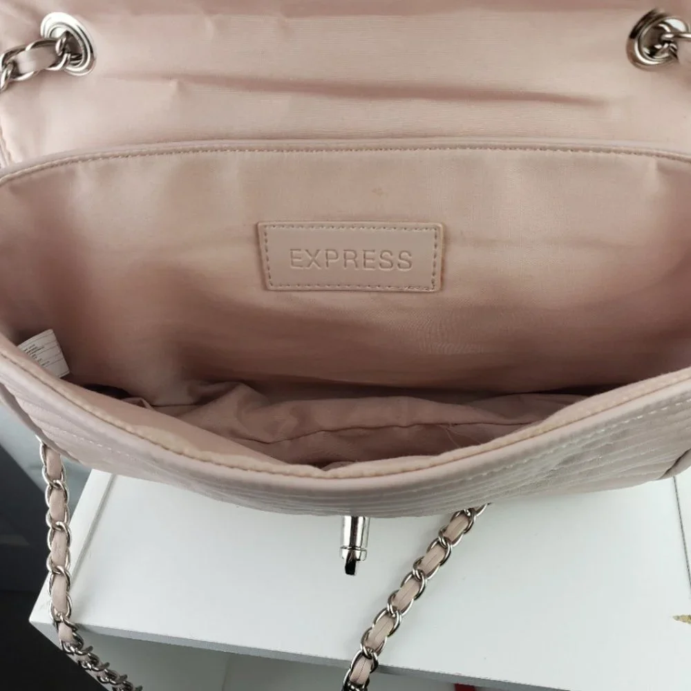 Express Soft Pale Pink Womens Chain Strap Shoulder Bag